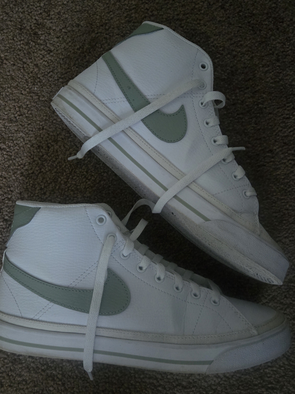 Nike White High-Top Sneakers with Subtle Gray Accents